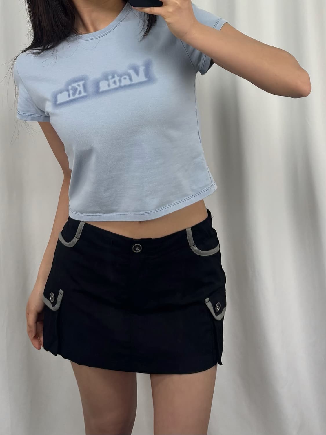 마뗑킴 빅로고 스카이 크롭 반팔 상품이미지2