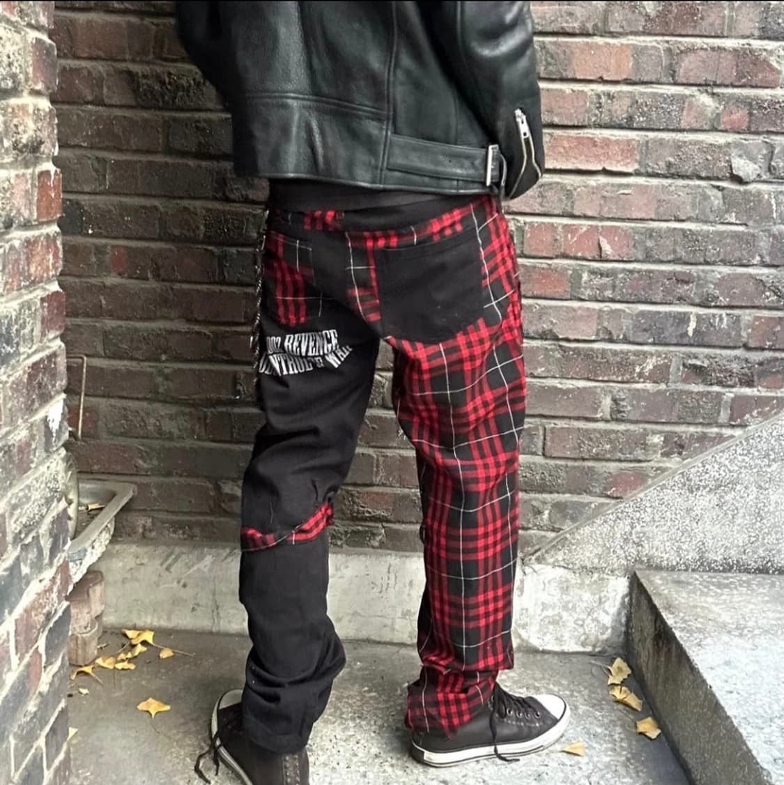 섹스팟리벤지 펑크 타탄체크 디테일 팬츠 상품이미지2