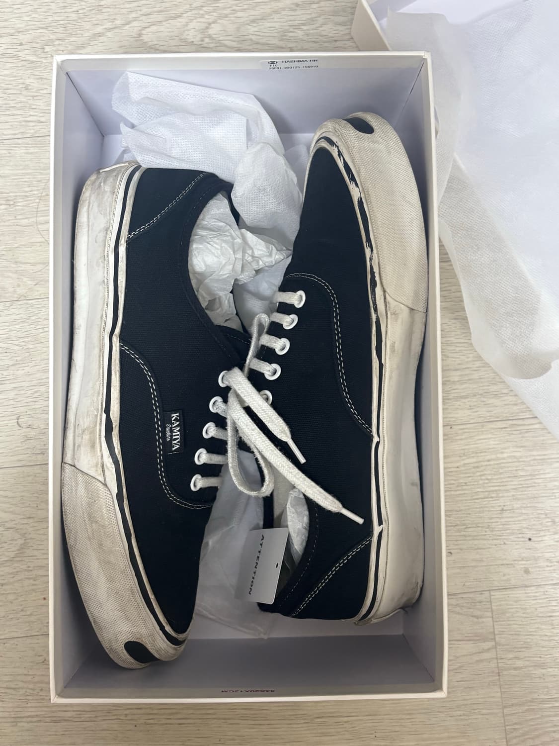 [44]카미야kamiya 벌커나이즈 스니커즈 블랙 상품이미지5