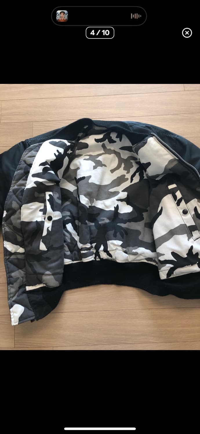 90s HOPE mfg 블랙 MA-1 시티 카모 안감 상품이미지4