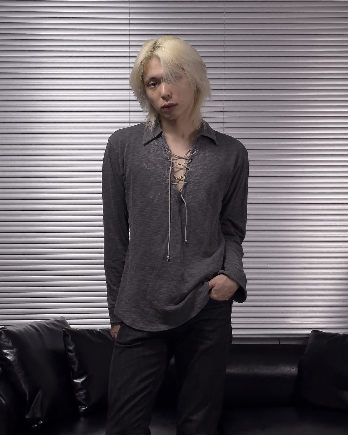 {UNKNOWN} 00s Cotton Lace-up Long Sleeve 상품이미지1