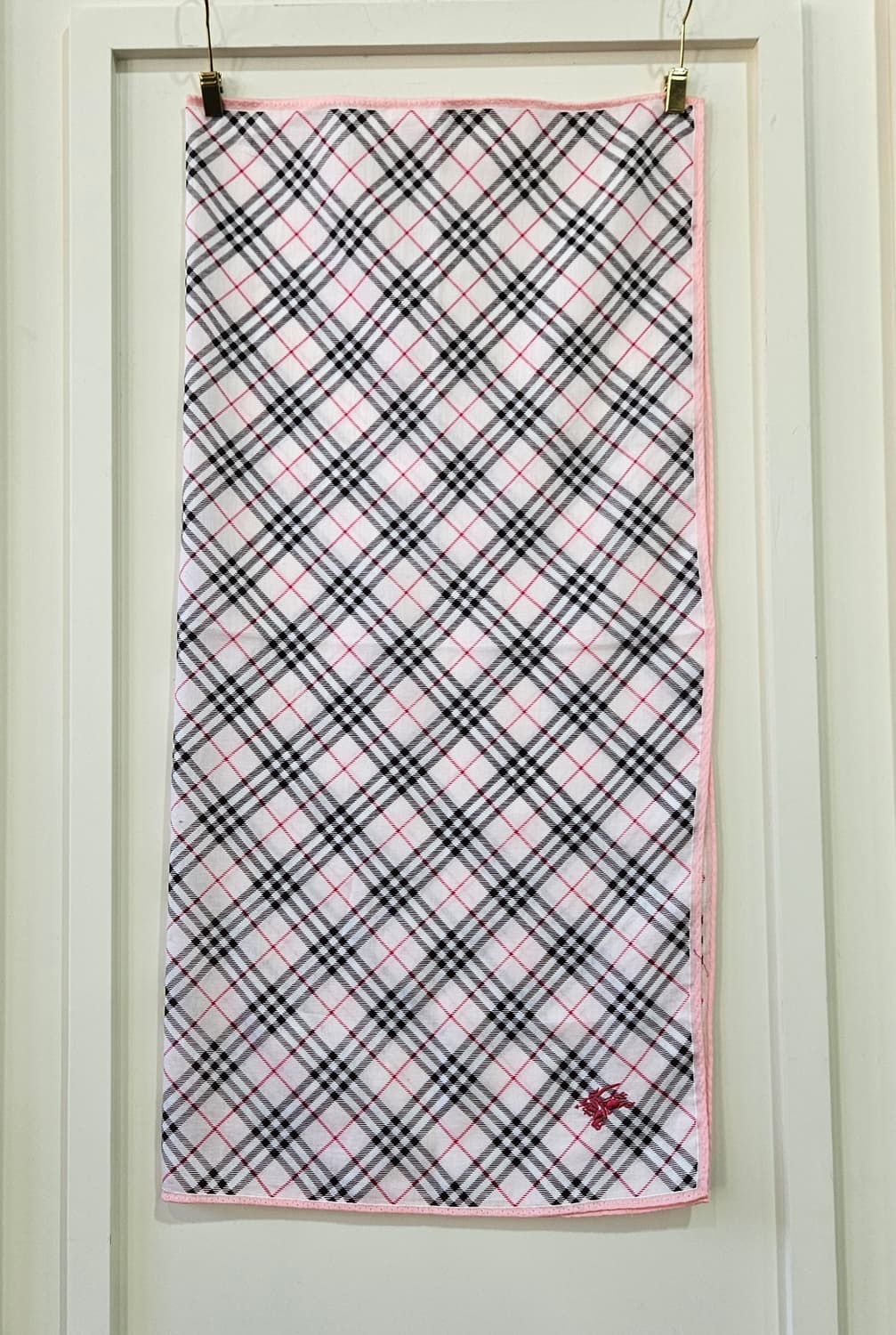 버버리(Burberry) 핑크라인 체크 손수건 상품이미지3