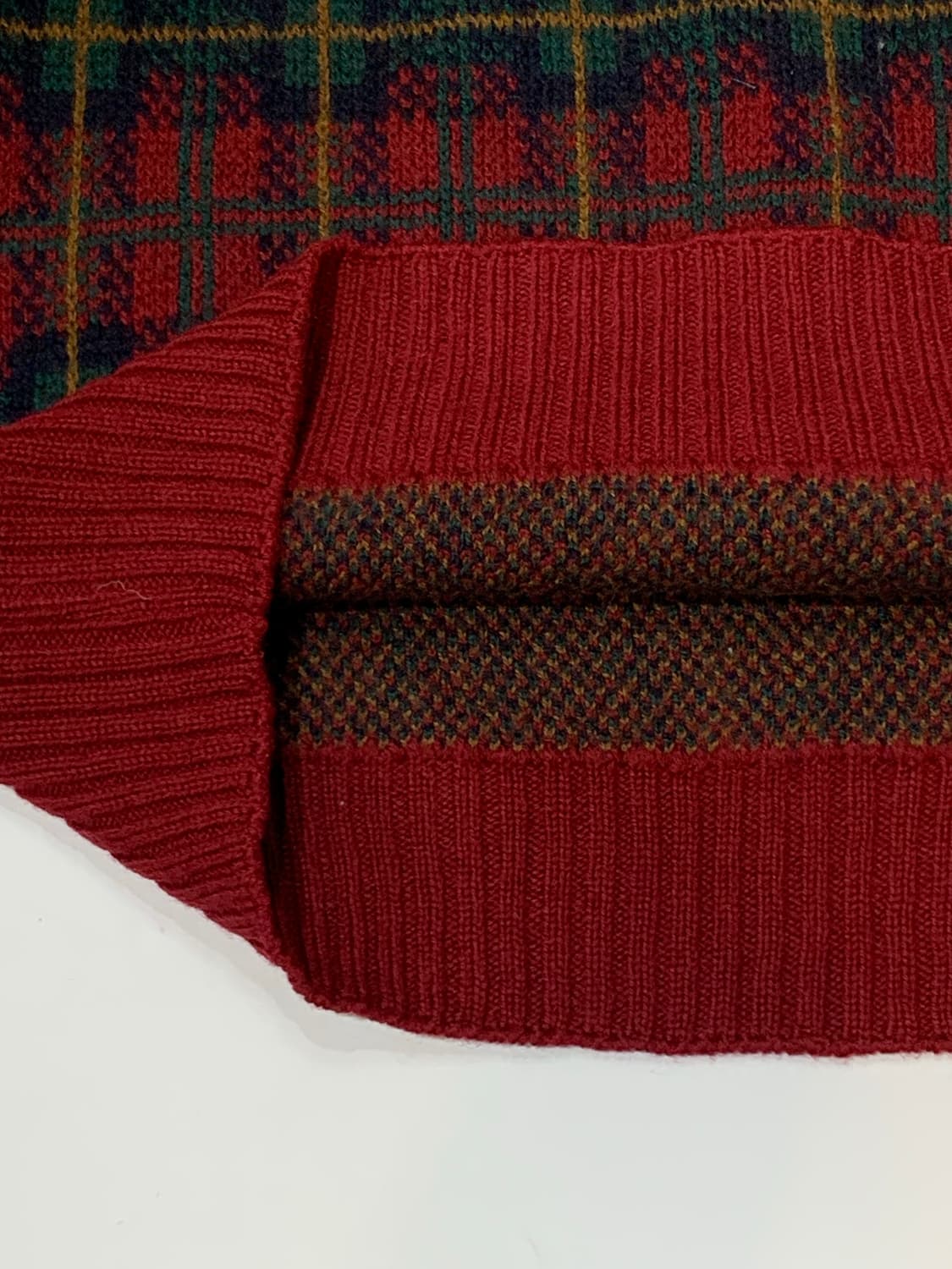 80s 에디바우어 체크 울 스웨터 상품이미지4