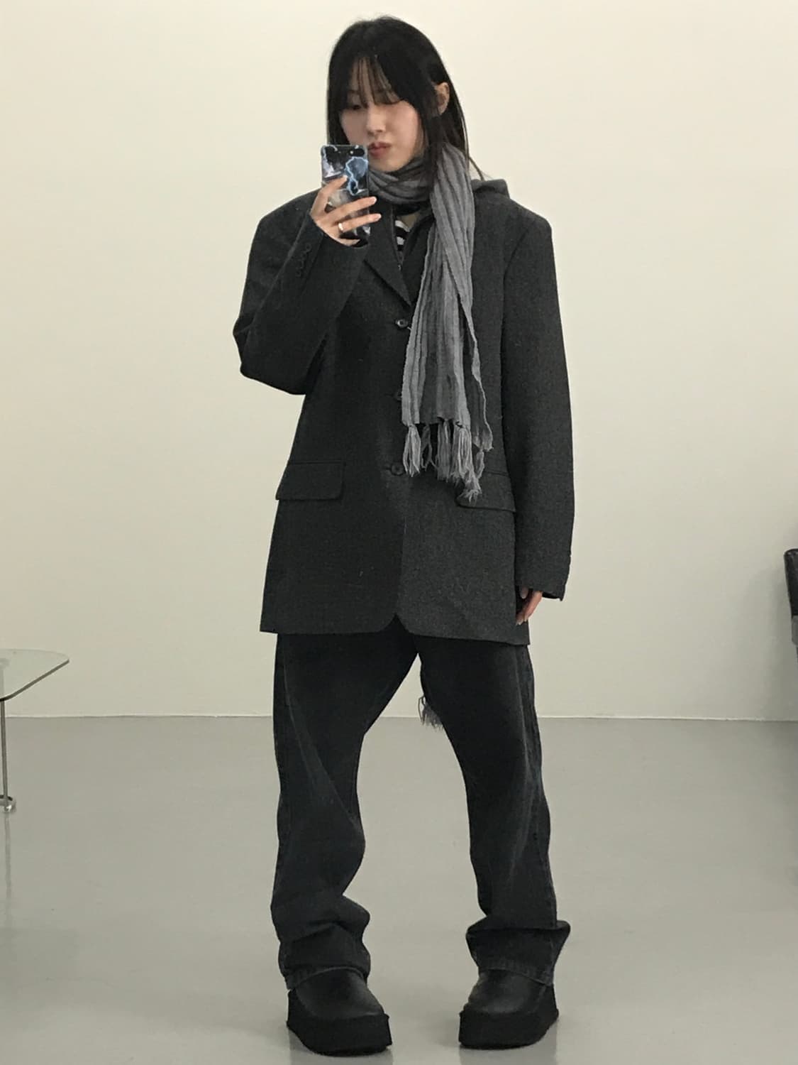 제이크루 차콜그레이 울 헤링본 블레이저 상품이미지1