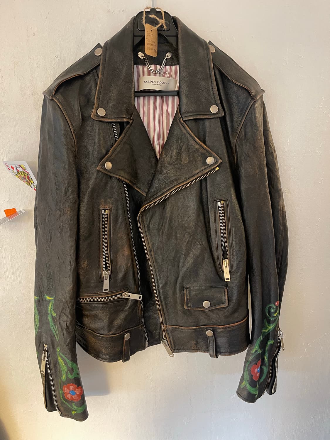 골든구스 가죽자켓 (수제프린팅) 판매합니다  상품이미지3