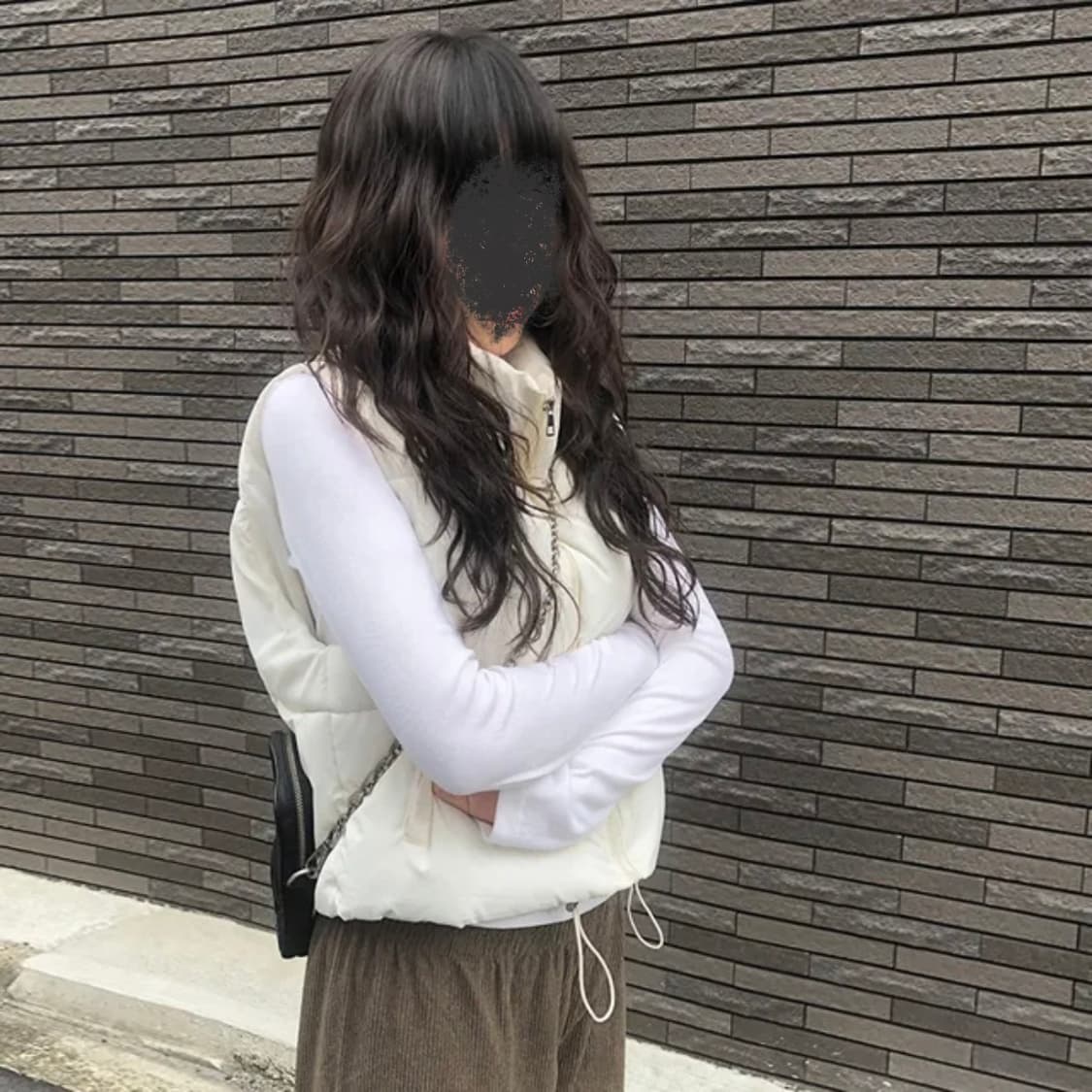 [애니원모어] 마런 스트링 패딩 조끼 (ivory) 상품이미지1