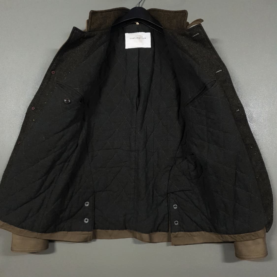 95) 커스텀멜로우 양가죽 램스킨 레더 엘보 패치 퀼팅 가죽 자켓 브라운 상품이미지5