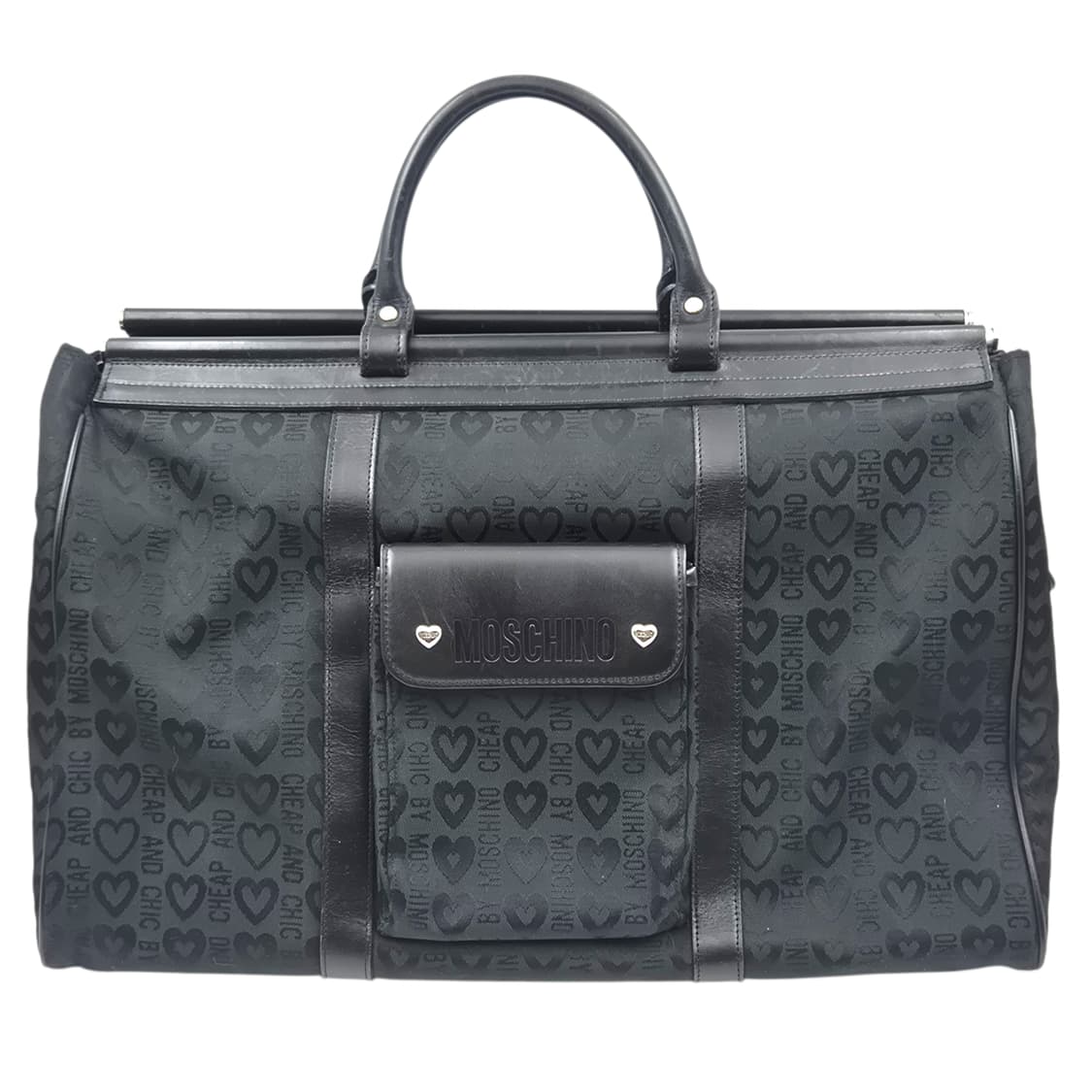 90s 모스키노 칩앤시크 하트 자수&레더 보스턴백 상품이미지1