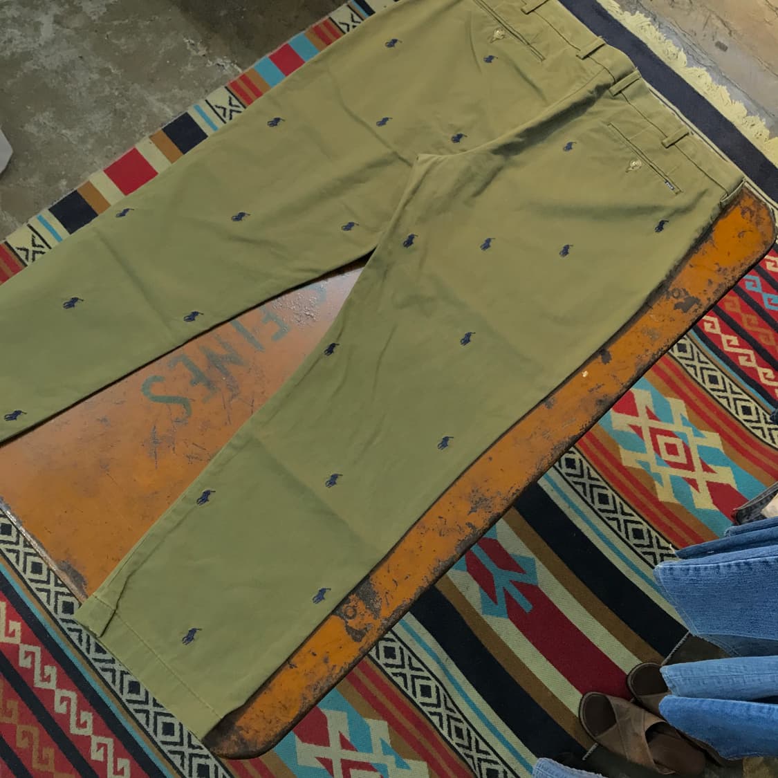 폴로랄프로렌 포니 자수 패턴 카키 치노 팬츠 허리 39 빅사이즈 상품이미지2