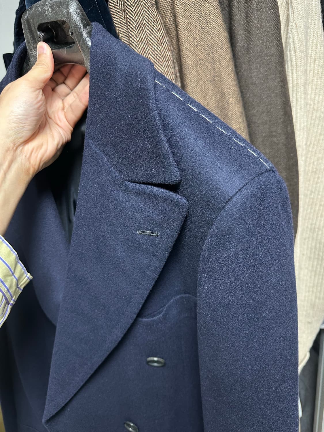 체사레 아톨리니 캐시 100 다크네이비 폴로코트 상품이미지2