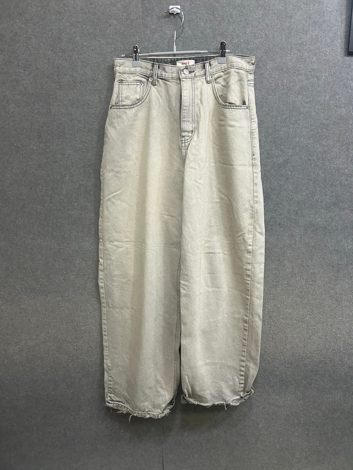 그레이 화이트 워싱 와이드 팬츠(unisex) 상품이미지1