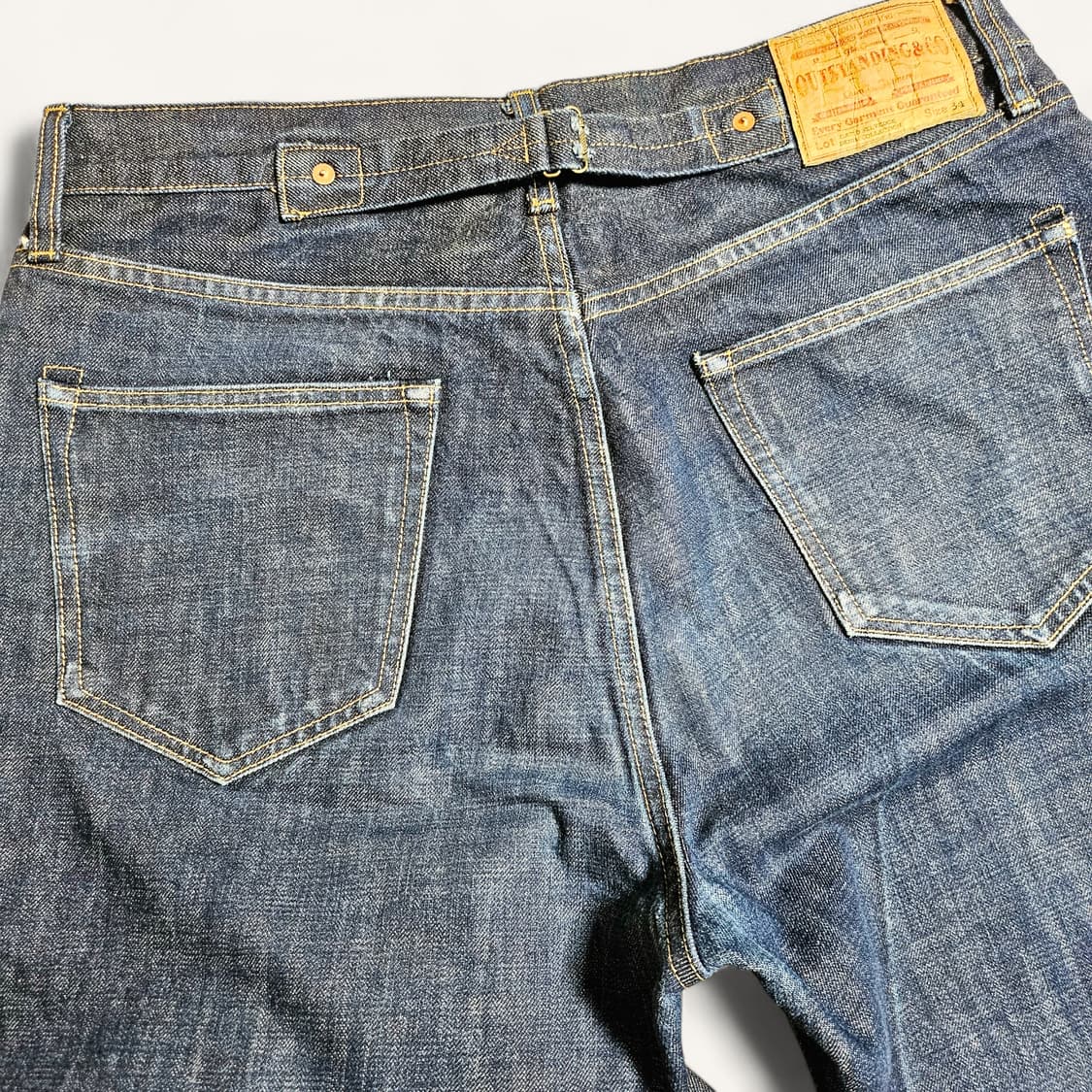 [34][아웃스탠딩]30S 신치백 셀비지 와이드 데님팬츠 상품이미지5