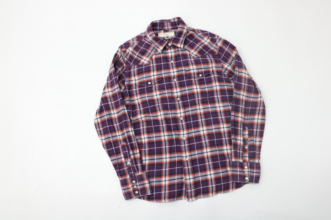 BACK NUMBER 백넘버 빈티지 웨스턴 체크 플란넬 셔츠 (M) 상품이미지2