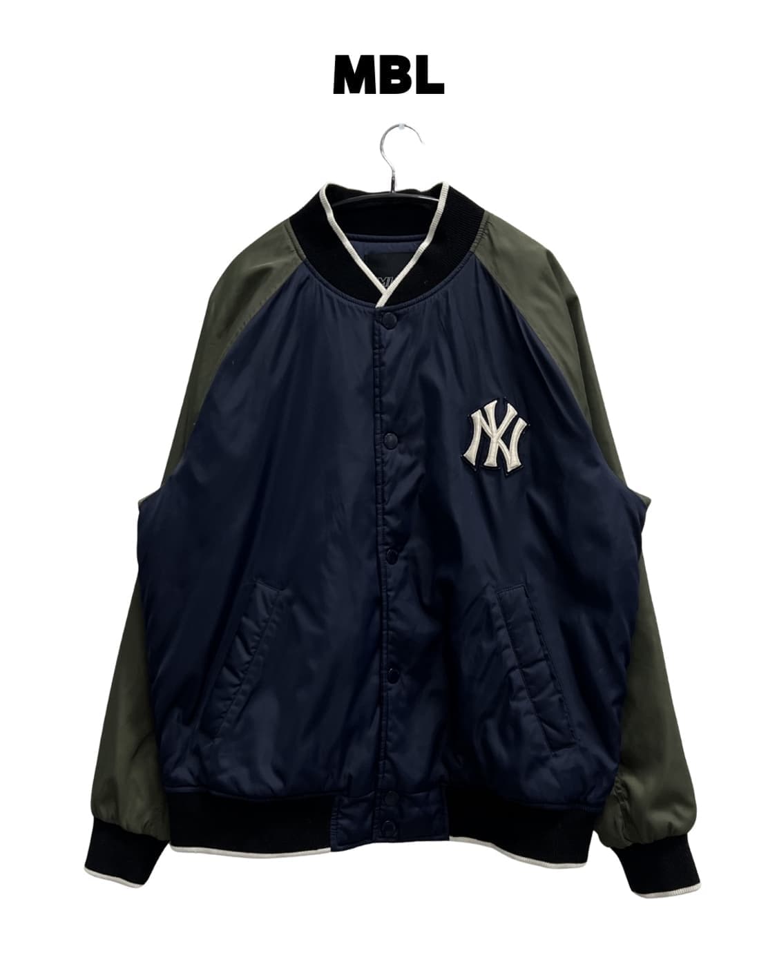 (100) MLB 뉴욕양키스 파카링 베이스볼 점퍼 네이비/카키 상품이미지1