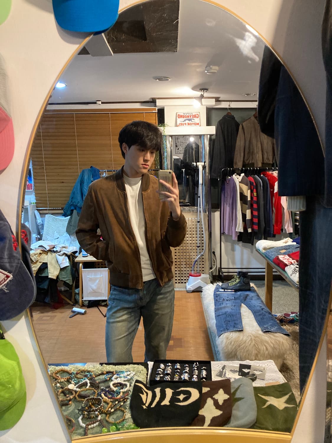 vtg 램스킨 스웨이드 봄버 상품이미지7