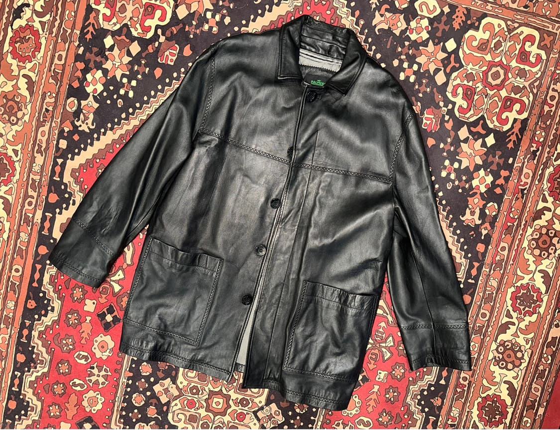 ( M-L ) 가죽자켓 레더자켓 가죽코트 가죽카코트 가죽롱코트 상품이미지3