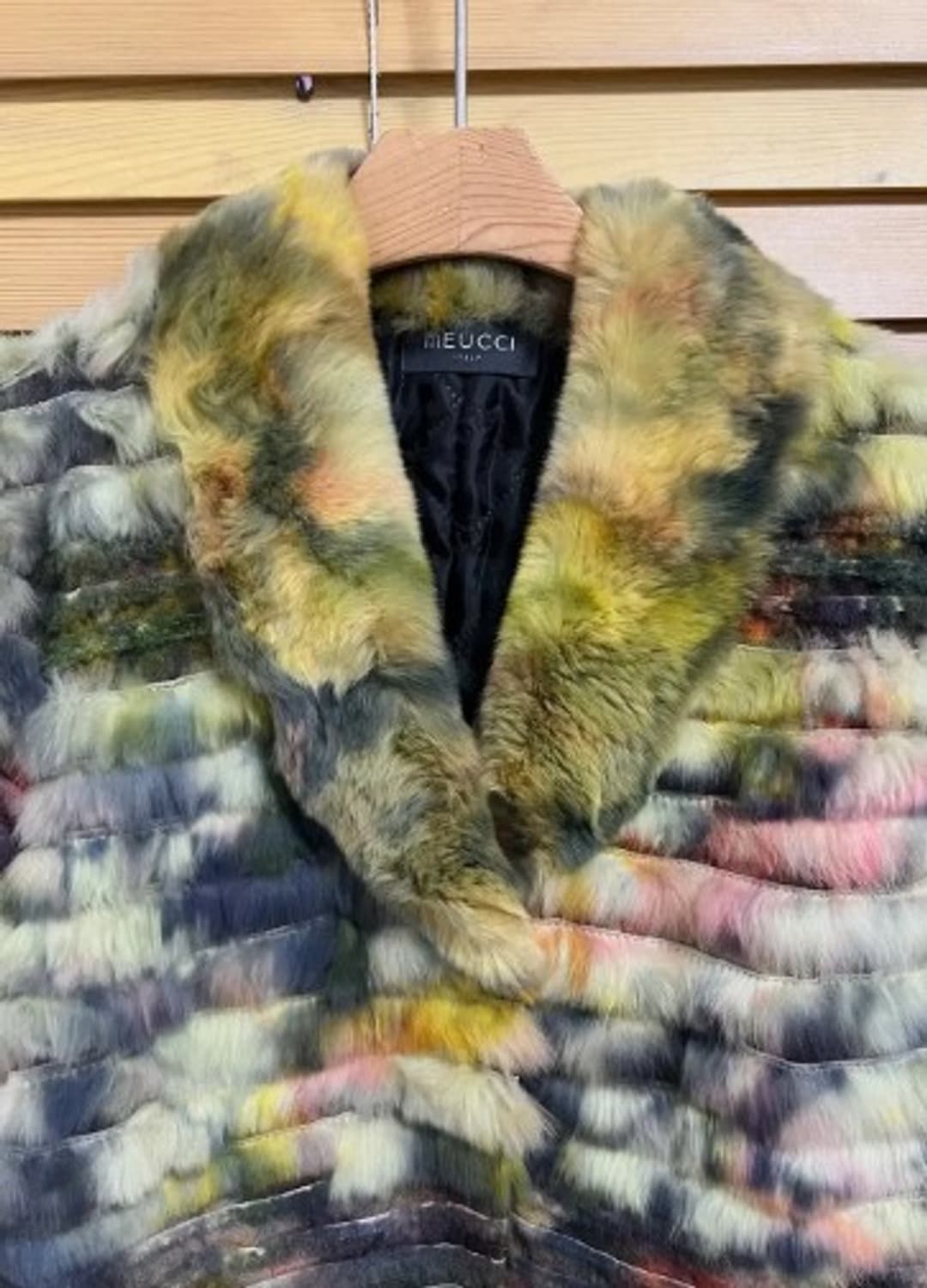 이태리 MEUCCI 여성 그런지룩Y2K 그라데이션 모피퍼숏자켓 상품이미지1