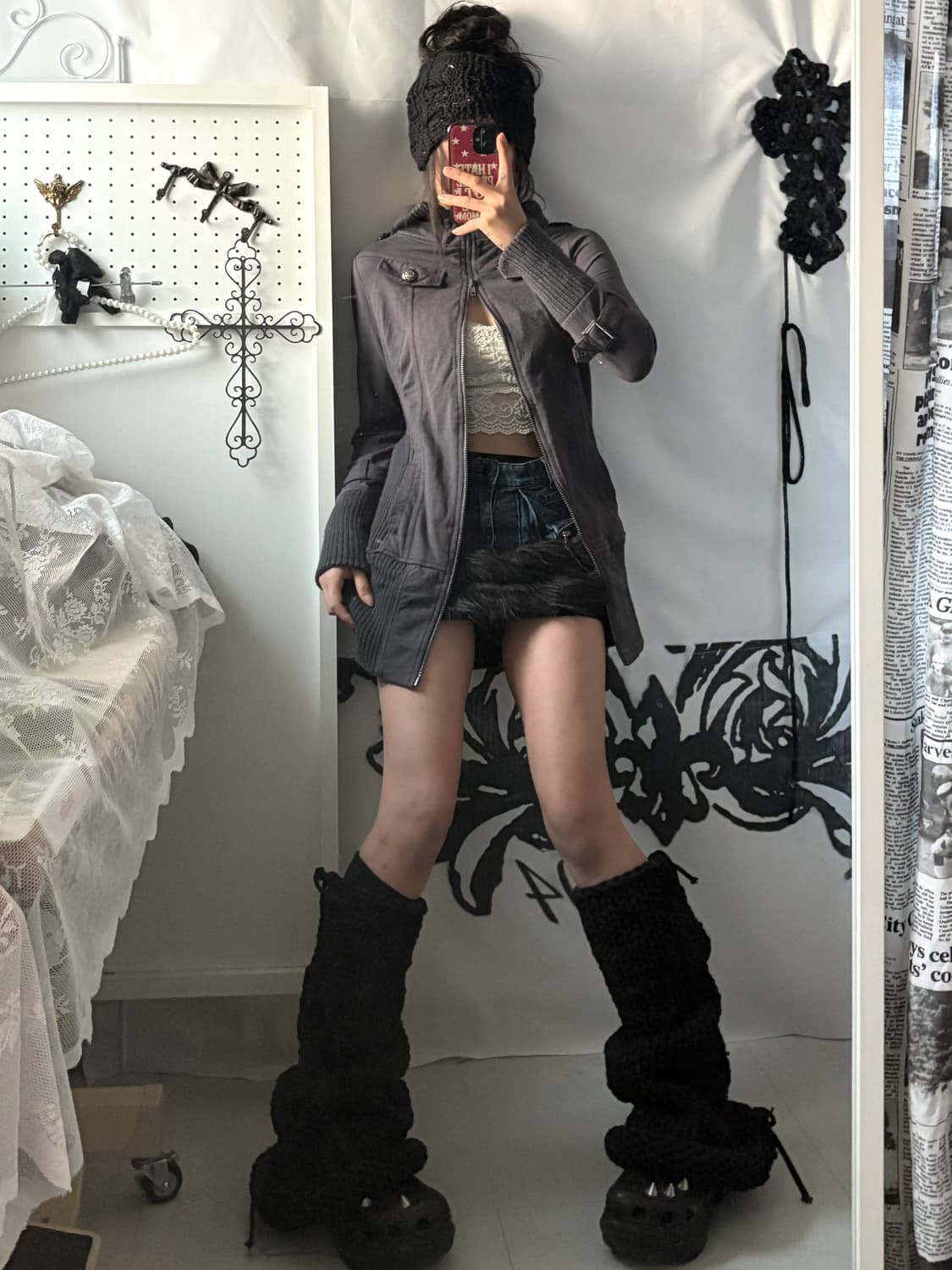 • charcoal gray pocket two-way zipup 상품이미지6