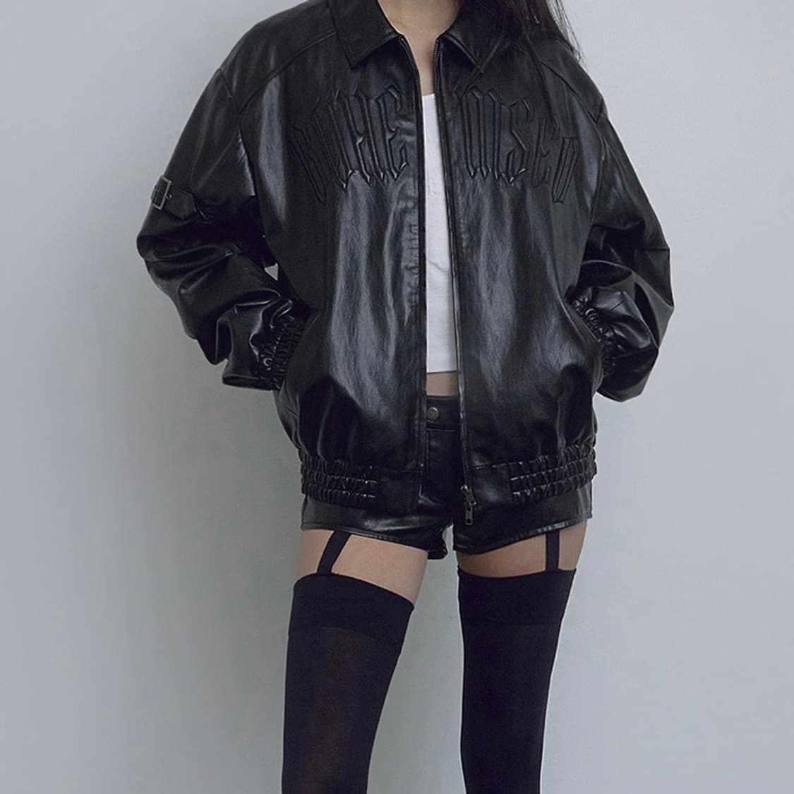 보헤미안서울 로고 레더 자켓 상품이미지3