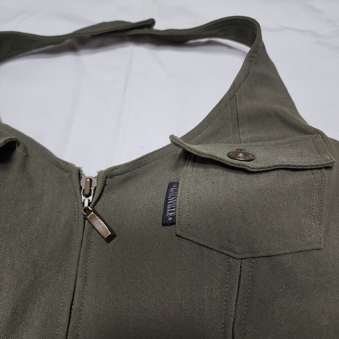 빈티지 카키 홀터넥 나시 슬리브리스 상품이미지5