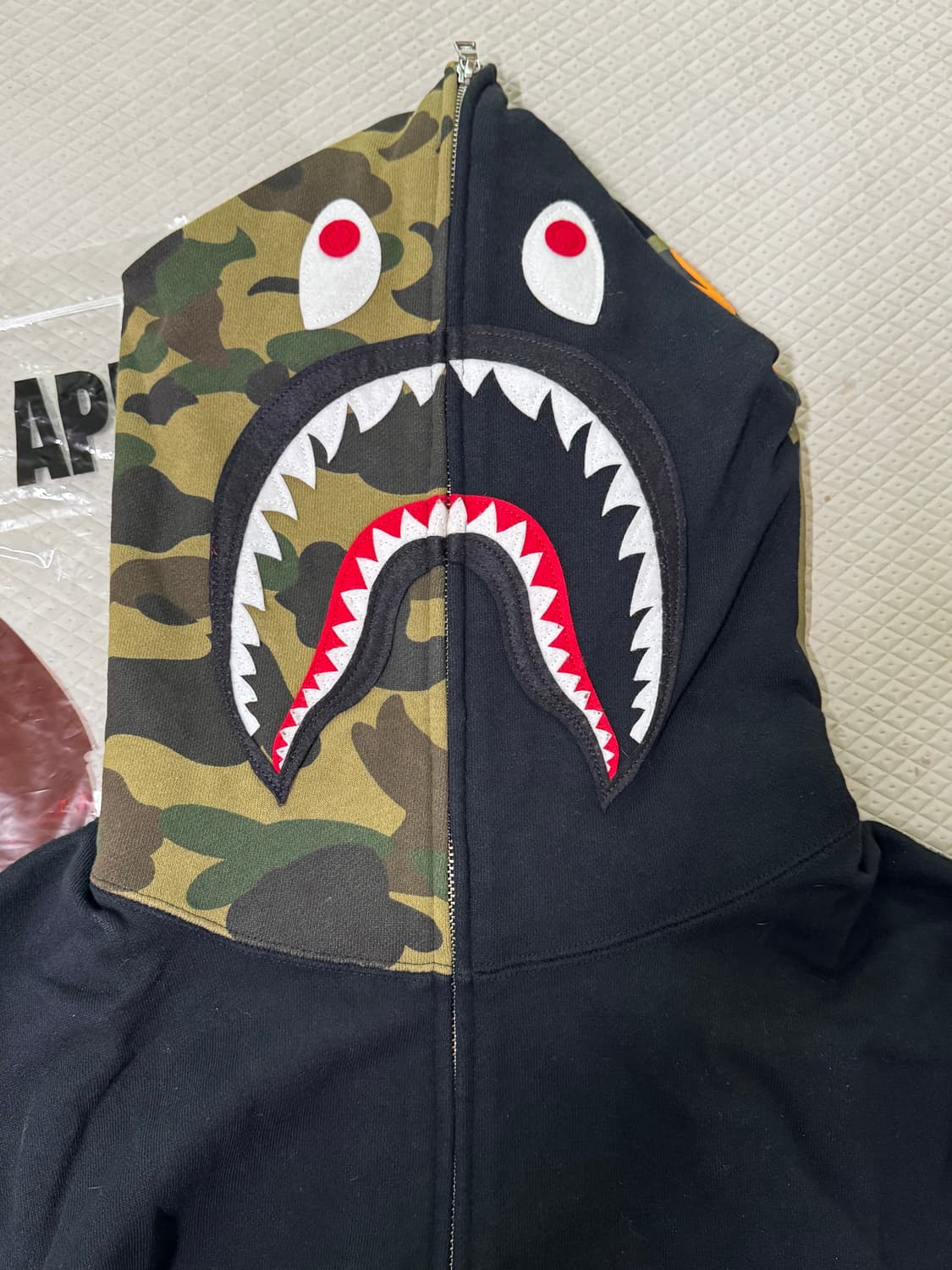 베이프 샤크후드 풀집업 블랙 xl 상품이미지3