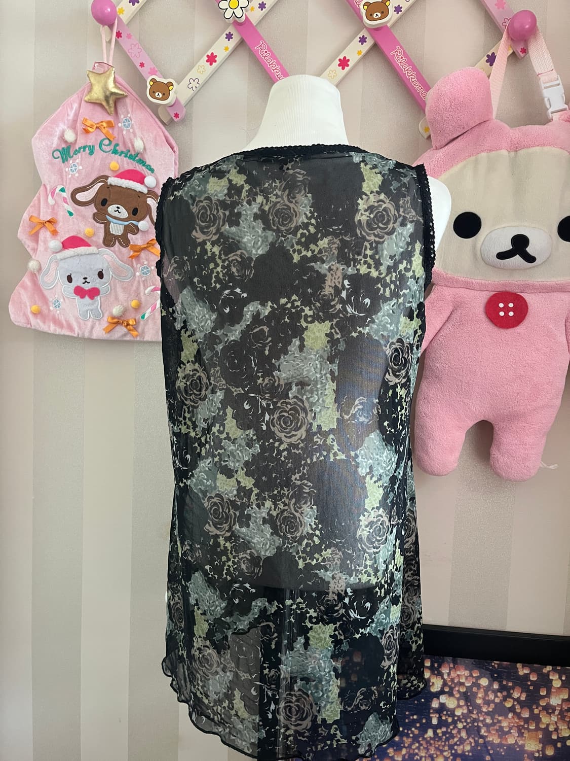 빈티지 오리엔탈 페어리 로사체리레스트로즈 반팔레이어드나시슬립플로랄 상품이미지5