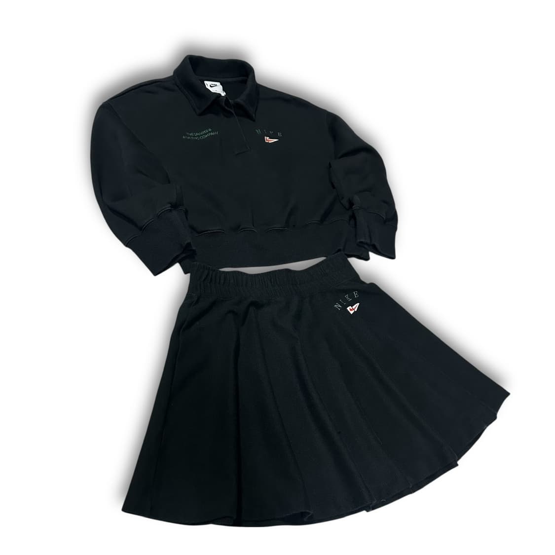 Nike 여성 플리스 폴로 크롭 BK 셋업 상품이미지2