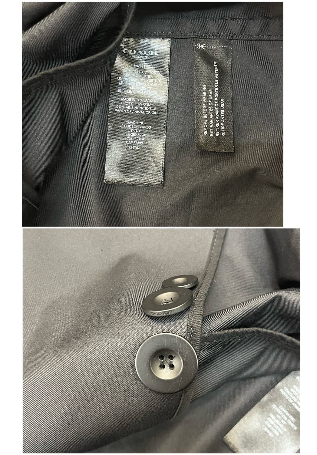 코치 하프 트렌치 코트 블랙 XS #csz2173 상품이미지4