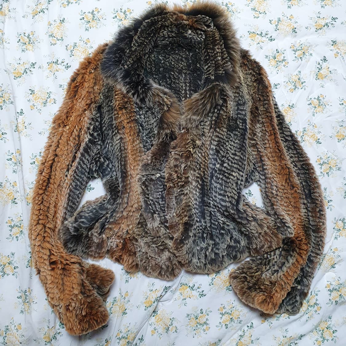 그런지 페어리 빈티지 렉스 퍼 니티드 재킷 토끼털 볼레로 상품이미지1