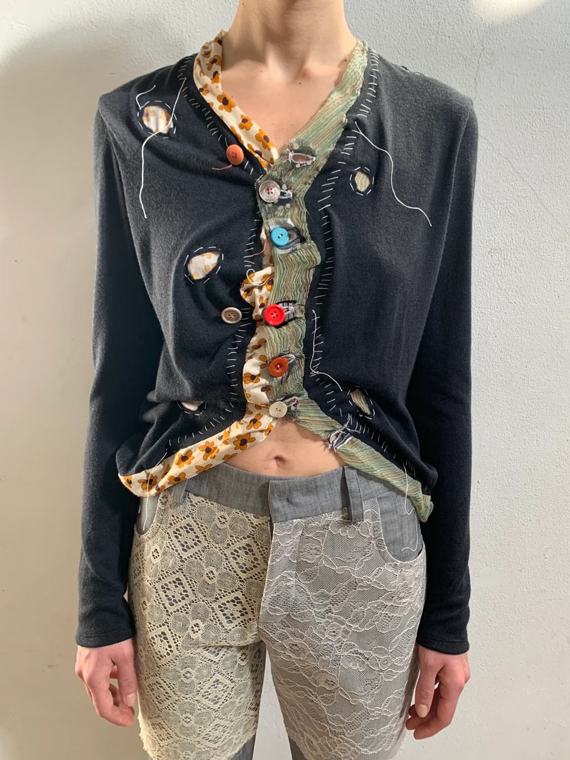 Garbage Core inside out cardigan 상품이미지2