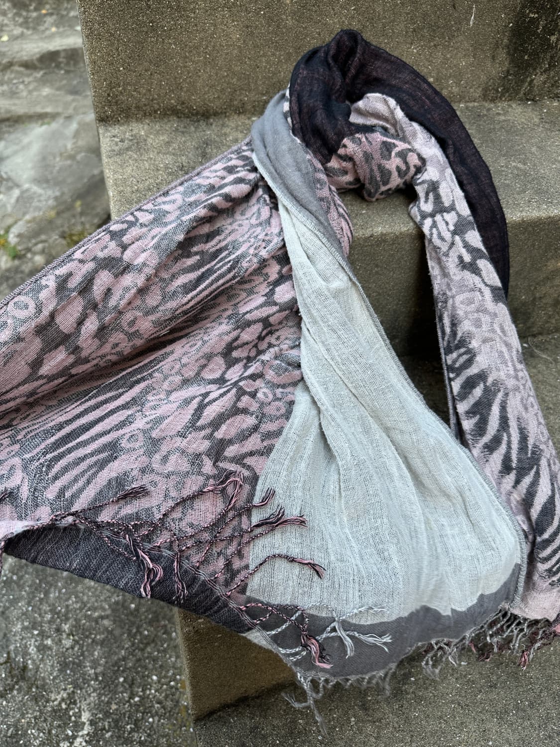 Vintage leopard mixed pattern muffler 상품이미지4