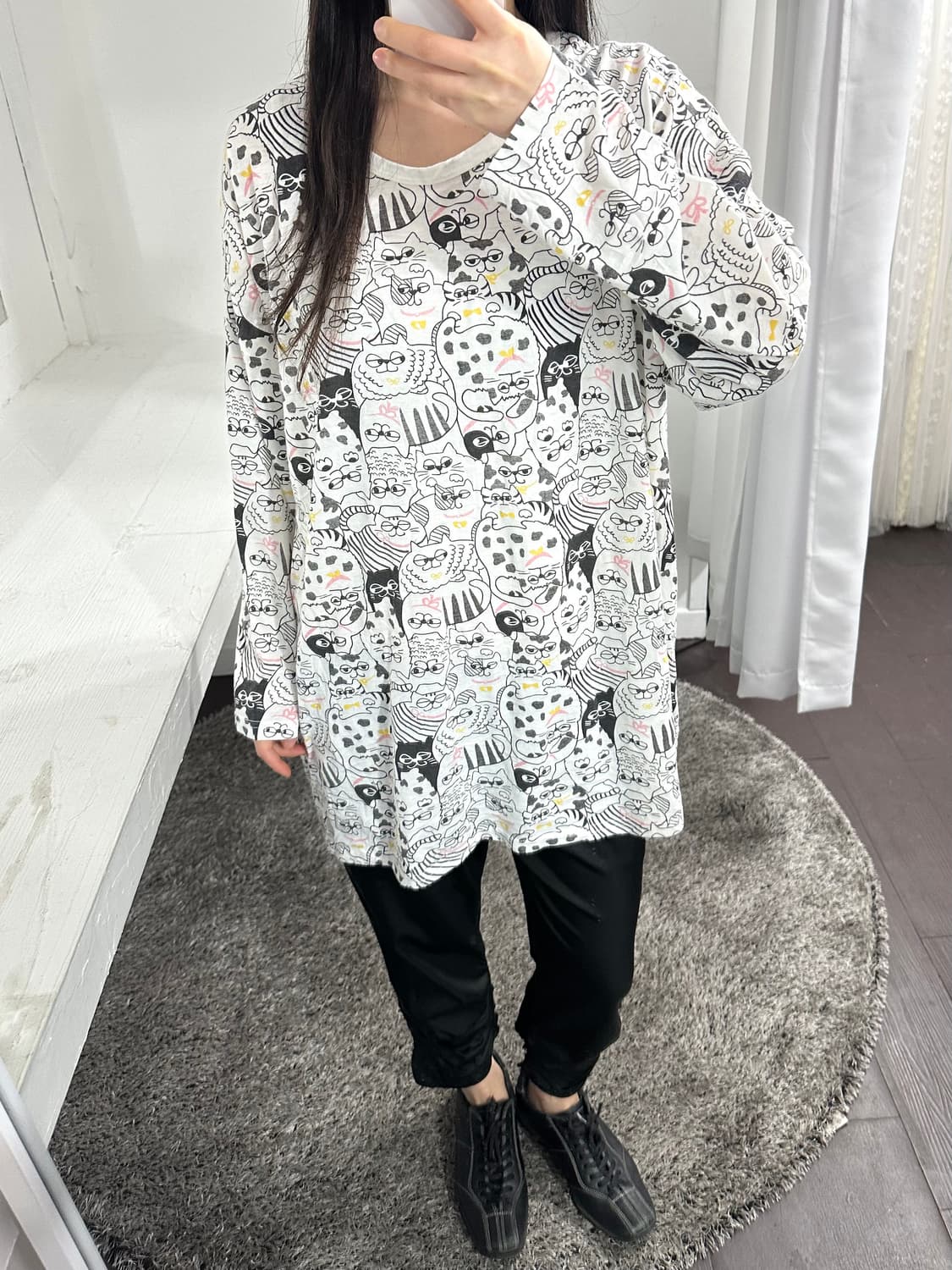 love&heart cat printing longsleeve 상품이미지2