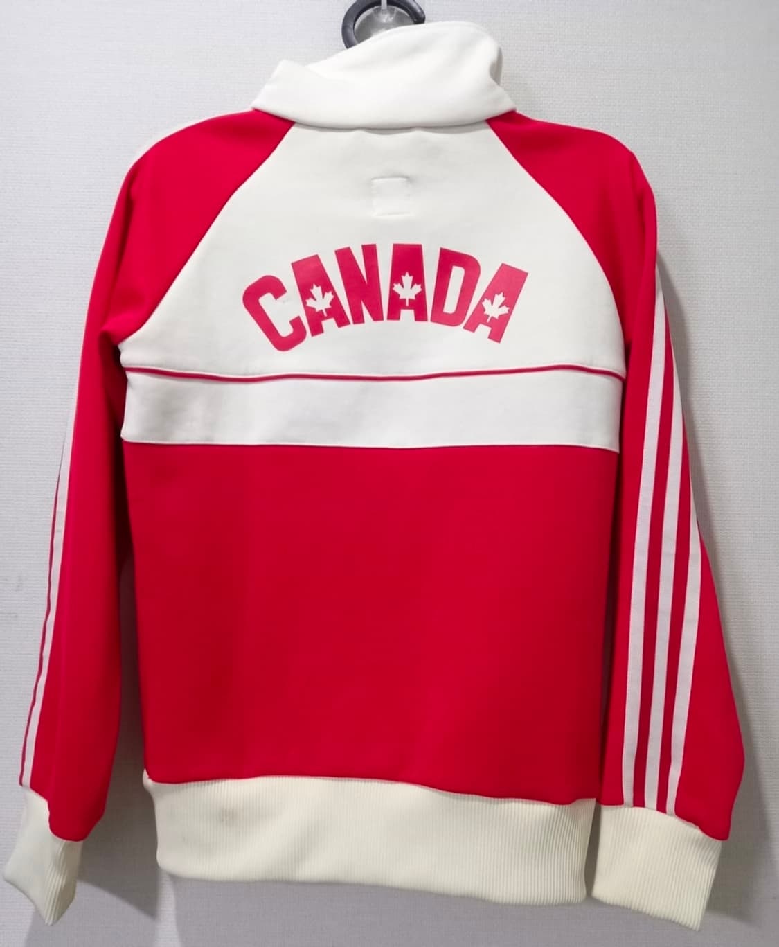 아디다스 캐나다 빨흰 트랙탑 저지 져지집업 85/XS 상품이미지3