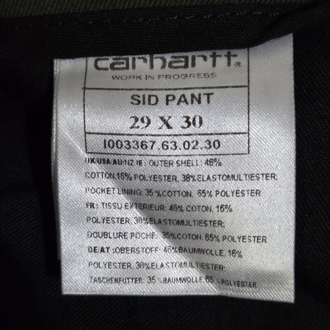 칼하트 WIP 치노팬츠 29/30 상품이미지6