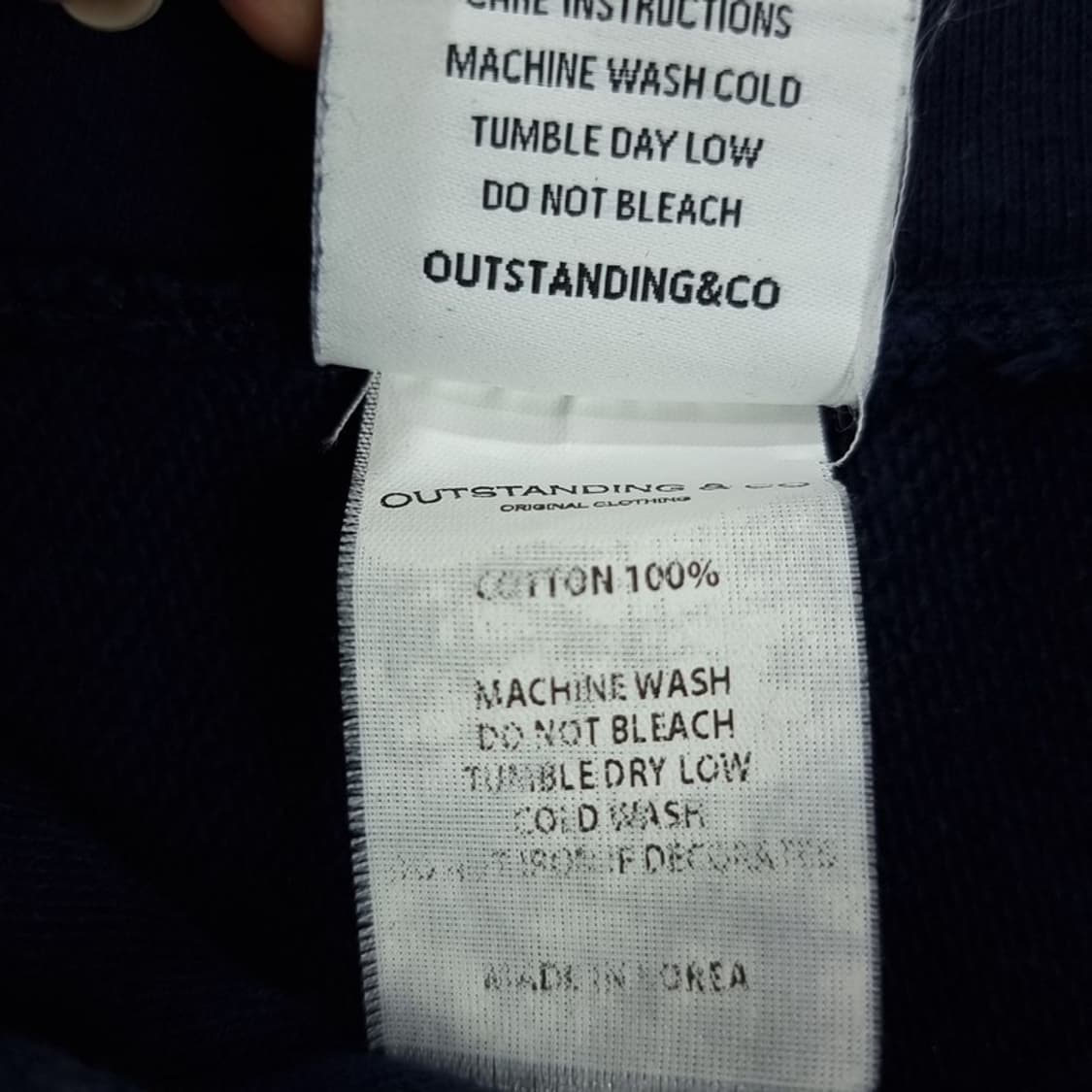 아웃스탠딩 그래픽 프린팅 오버핏 후드티 네이비 M16536 상품이미지8