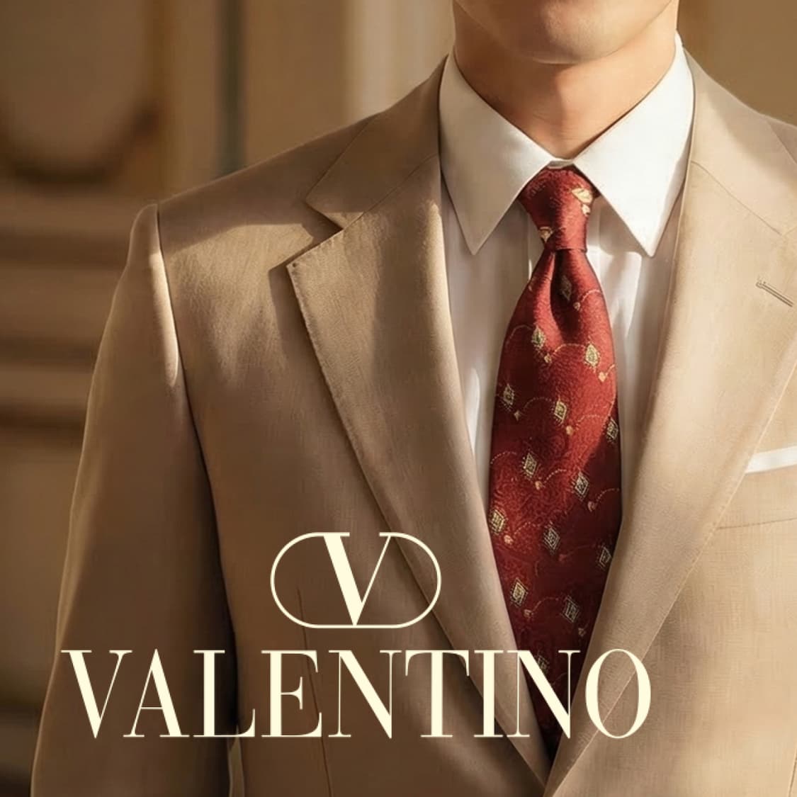 발렌티노 실크 와인 페이즐리 패턴 넥타이 10cm S~A+등급 E747 상품이미지1