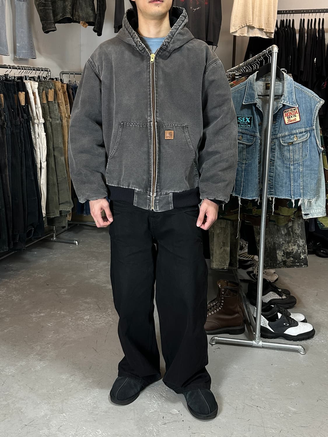 OG 칼하트 J130 BLK 액티브 자켓 칼하트 후드 자켓 상품이미지2