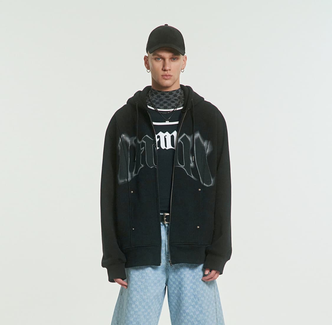 메아 MEA 그래픽 후드집업 블랙 3 상품이미지1