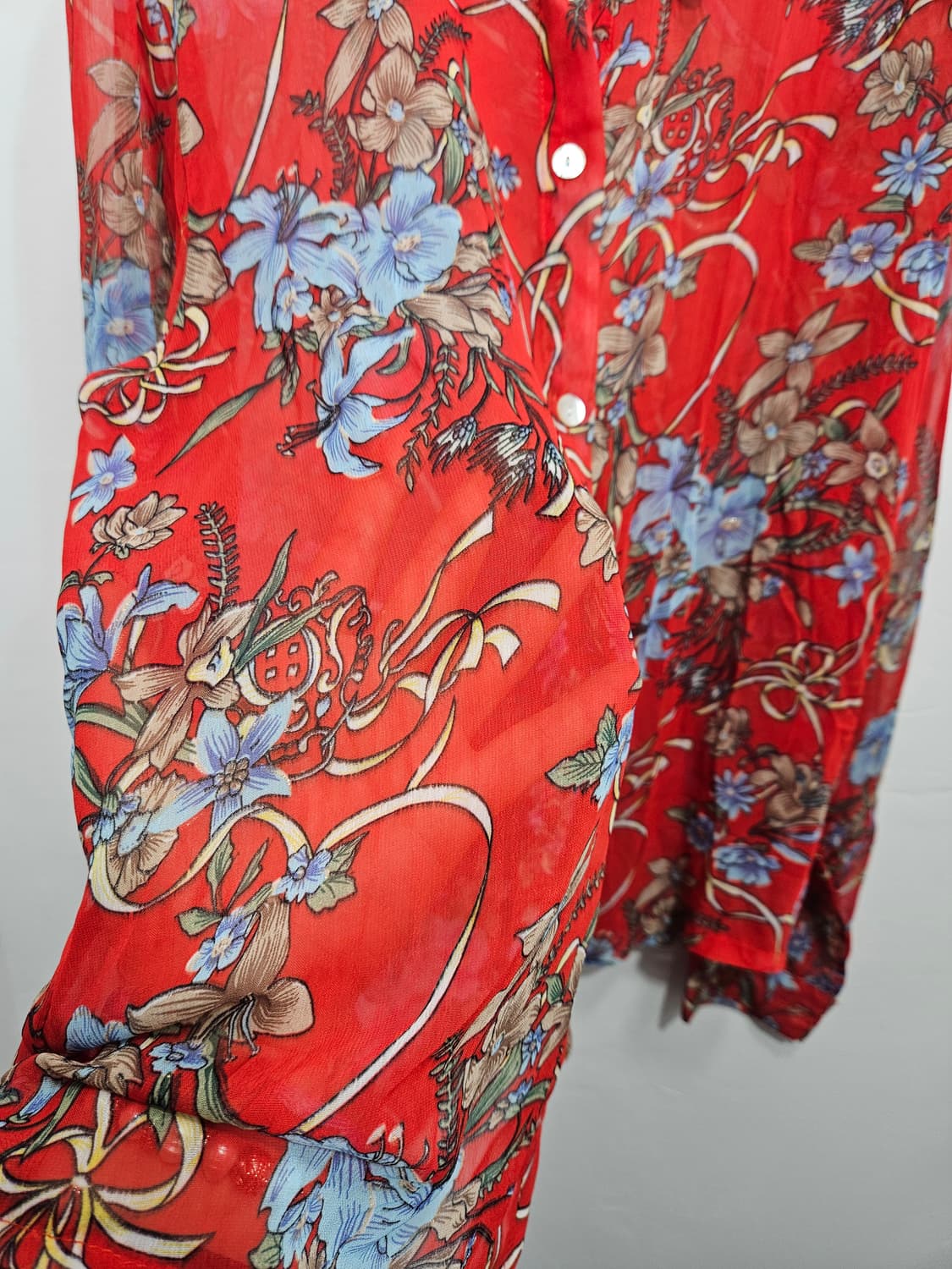 꽃무늬 시스루 셔츠 블라우스  상품이미지4