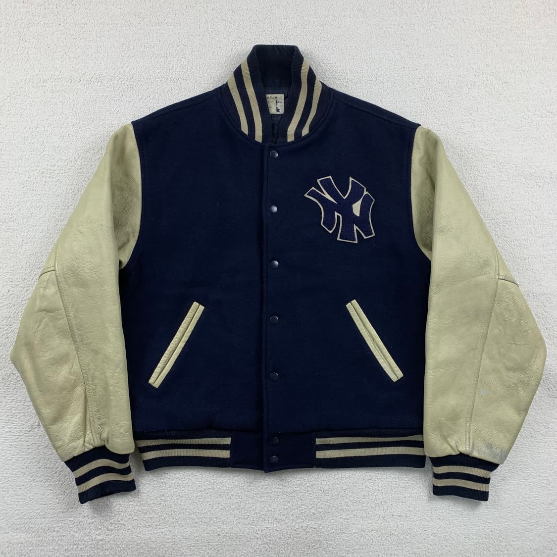 American Pastimes 뉴욕 양키스 레더암 울 바시티 자켓 상품이미지1