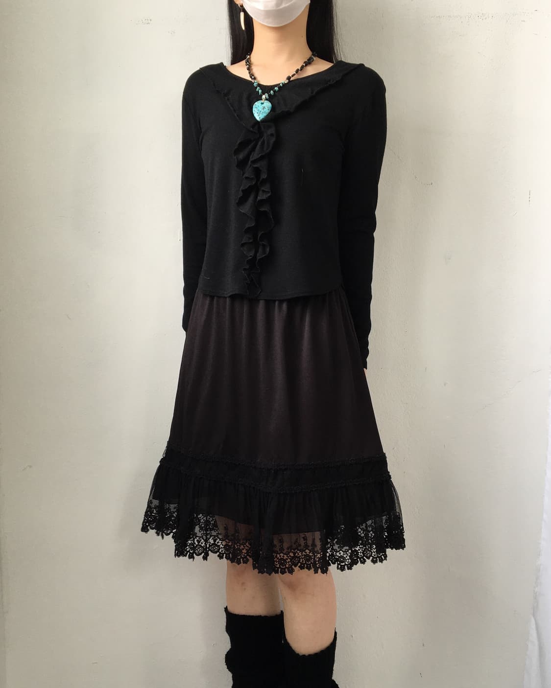 Lace point midi skirt 상품이미지4