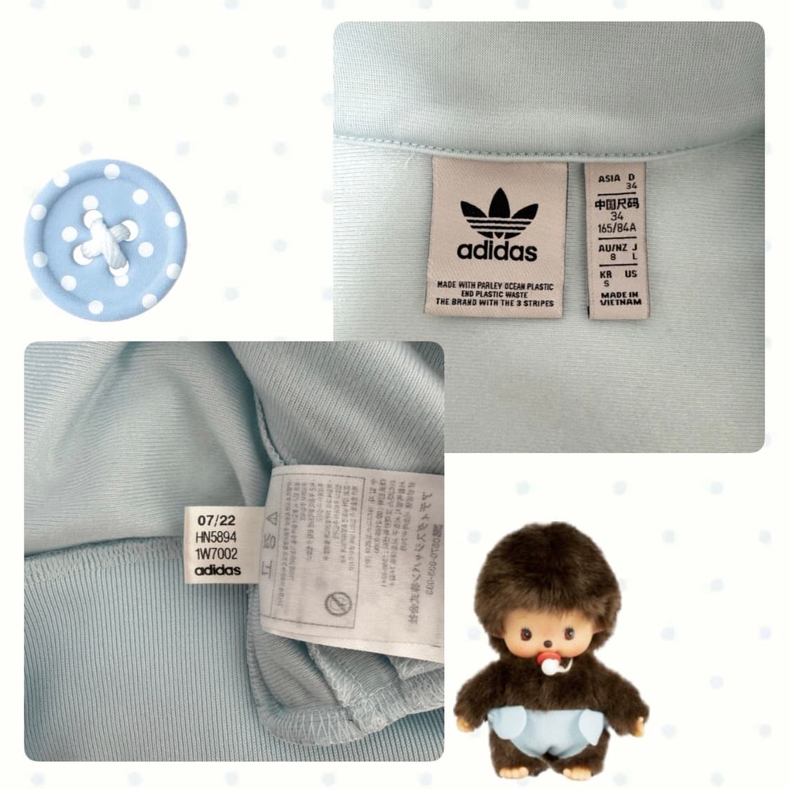 아디다스 시나모롤 스카이블루 베켄바우어 트랙탑 져지 s사이즈 판매합니다! 상품이미지2