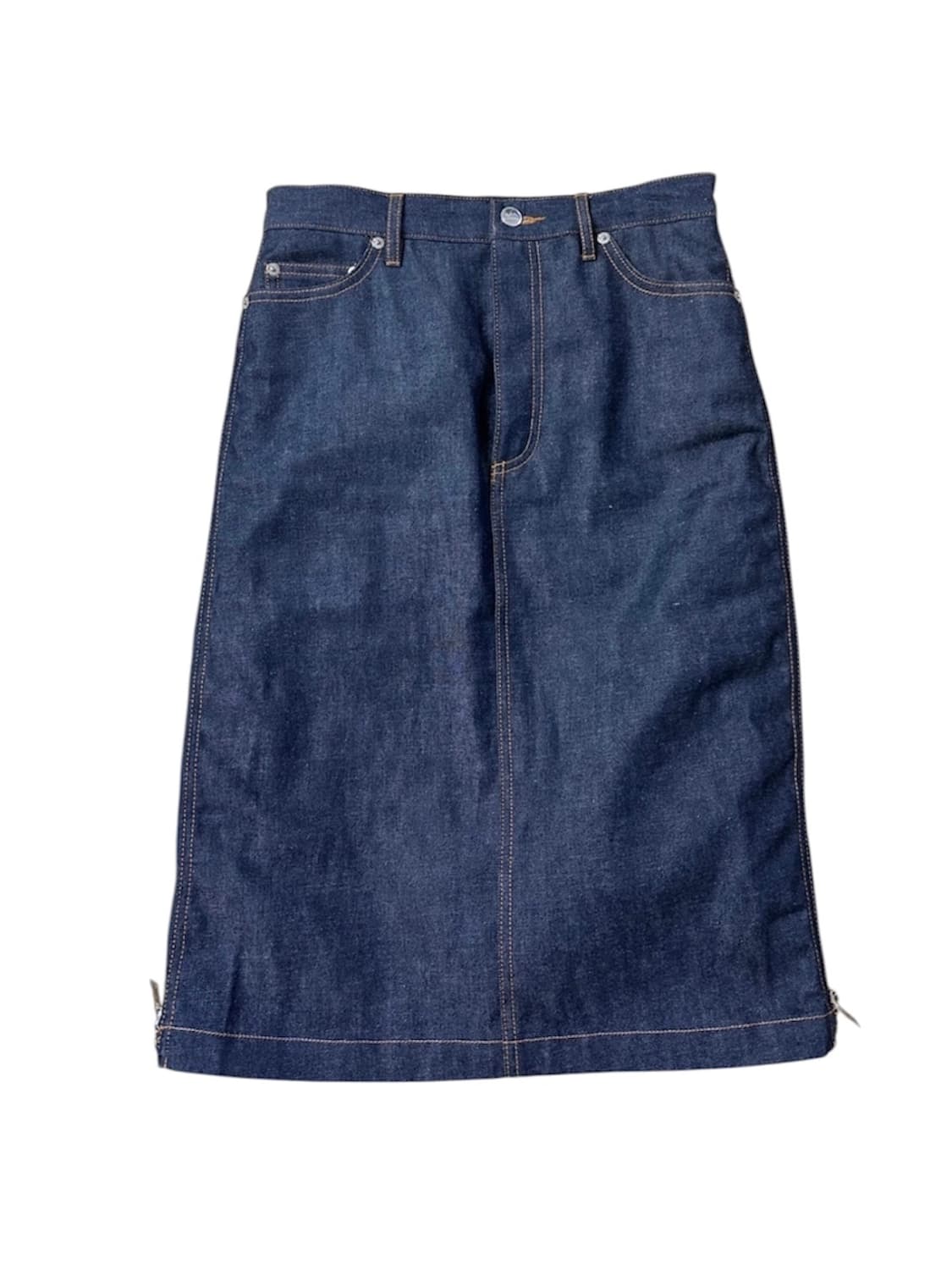 Apc x sacai 아페쎄 사카이 콜라보 데님 플리츠 스커트 상품이미지2