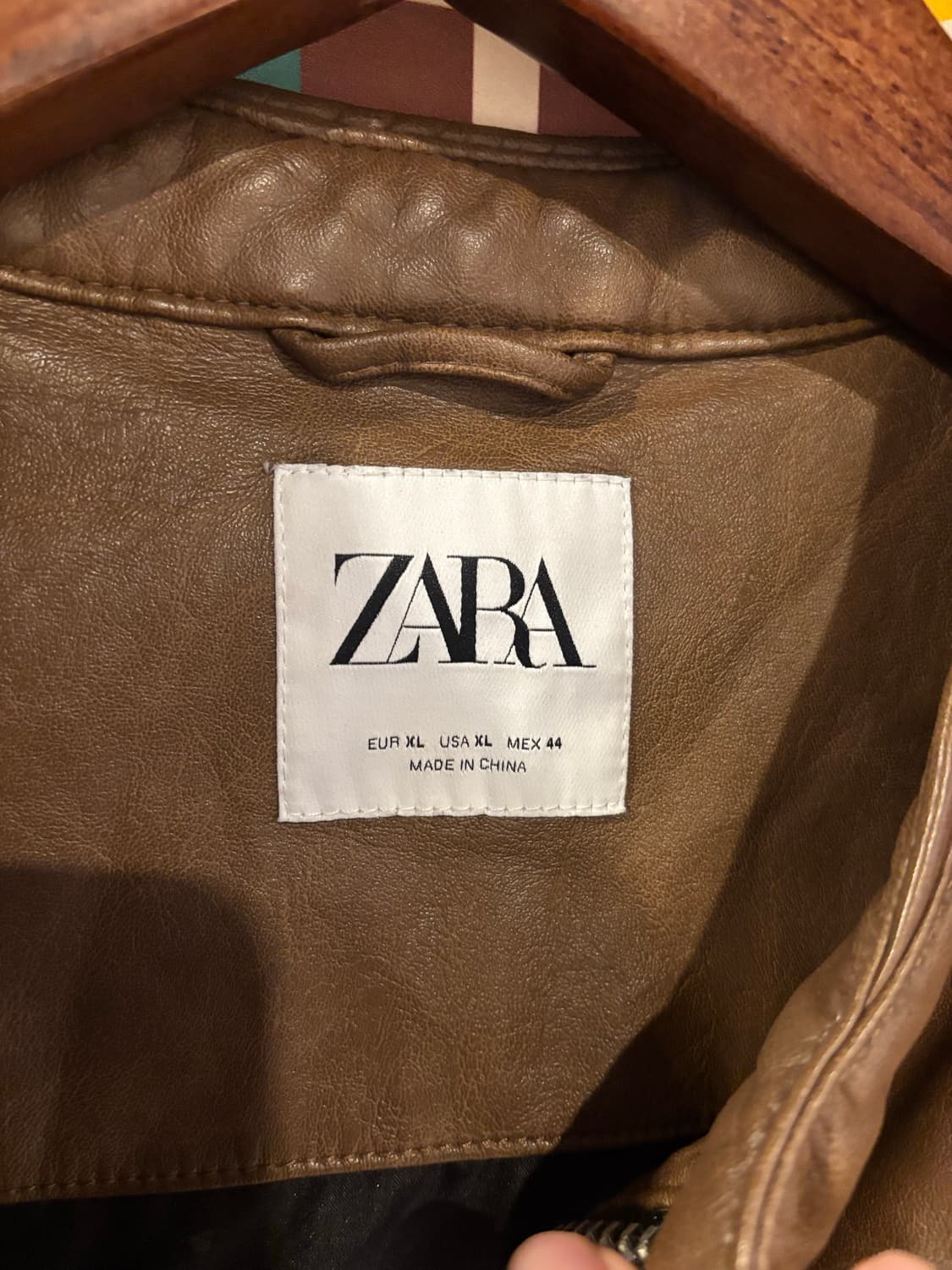 자라 브라운 인조가죽 라이더 자켓 상품이미지3