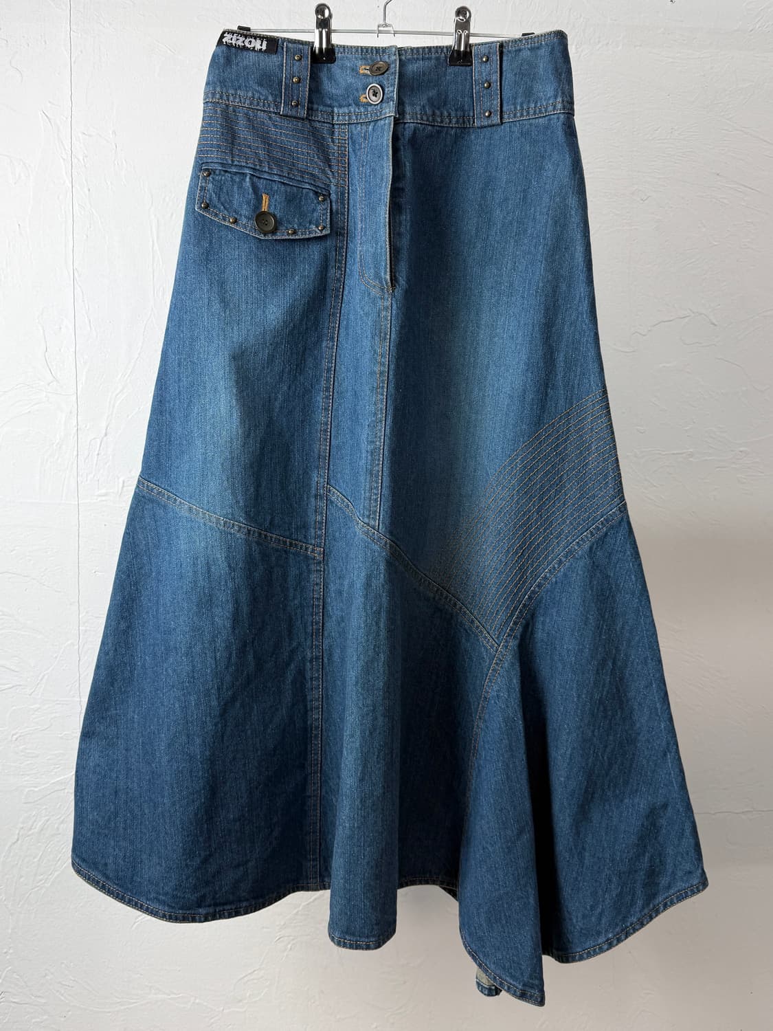 Zizou 사선 절개 데님 스커트 상품이미지2