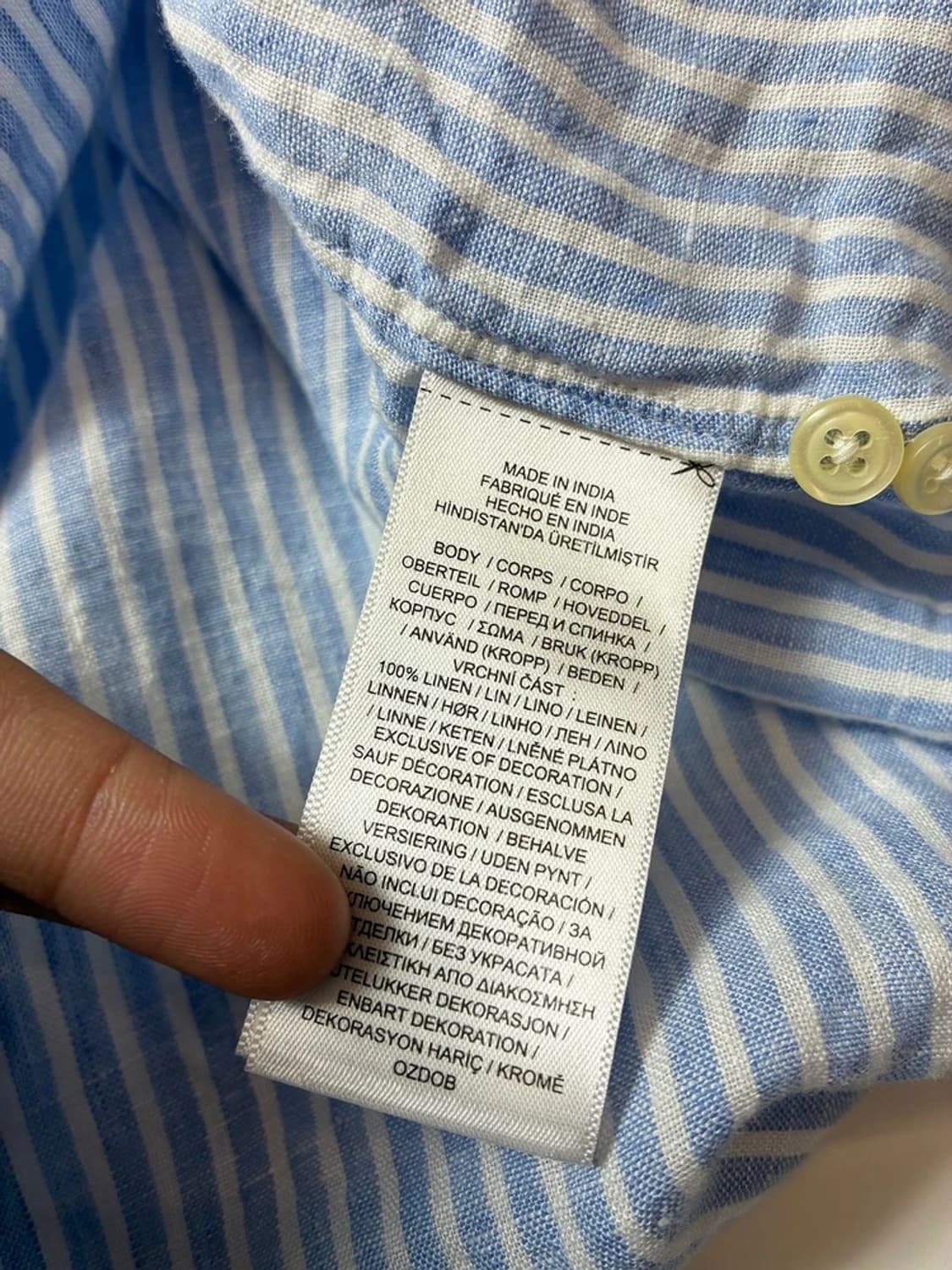 폴로 랄프로렌 큐알 신형 클래식핏 100% 린넨 셔츠 PN8979 상품이미지8