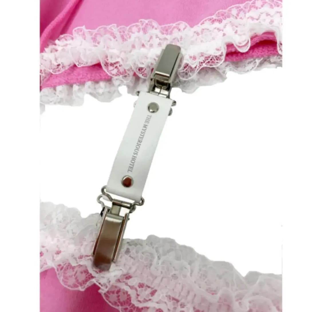 더미스테리어스호텔 미스테리어스호텔 미호 가터팬츠 핑크 조거팬츠 판매 상품이미지3