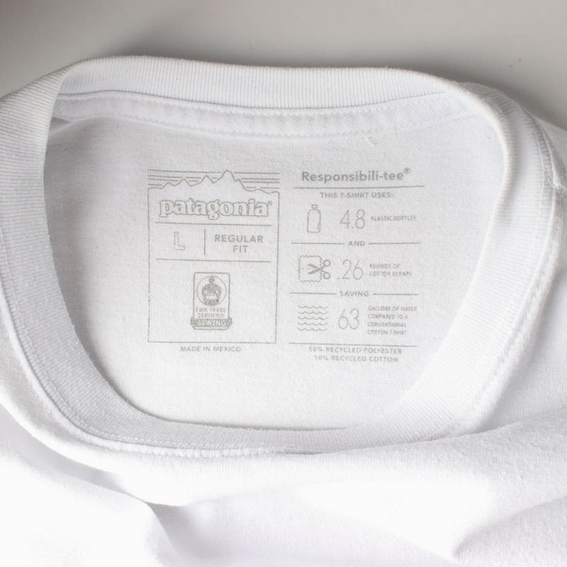 파타고니아 P-6 로고 리스폰서빌리티 반팔 티셔츠 화이트 L 상품이미지5
