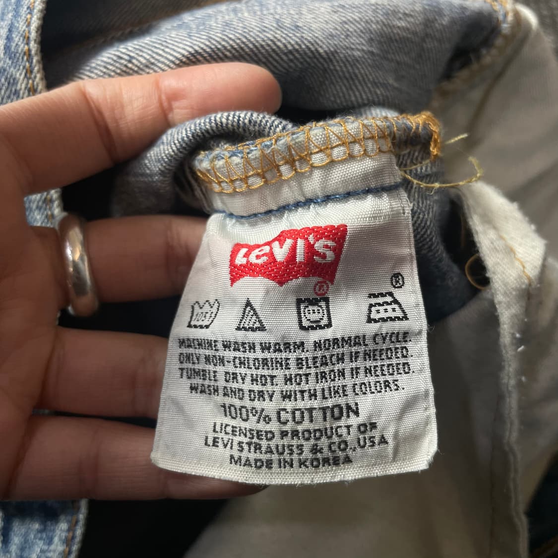 (38) 리바이스 501 버튼플라이 중청 워싱 데님 팬츠 상품이미지6