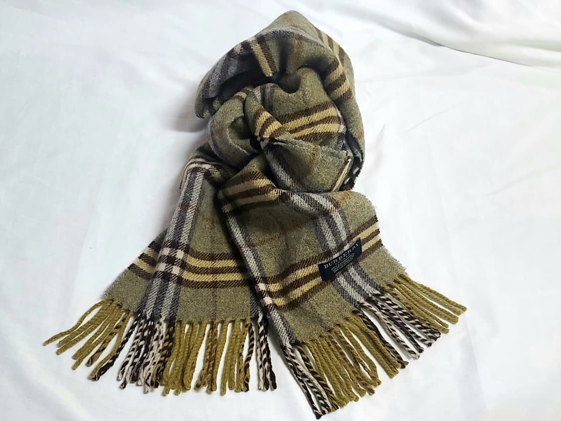 버버리 BURBERRY 노바체크 울 머플러 올리브 상품이미지1